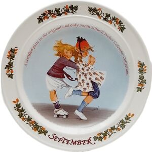 🍒 Newell Pottery Co. Calendar Series Collectible Plate September Sarah Stilwell